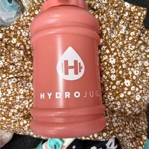 HydroJug Pink Bottle With Cow and Cactus sleeve.
